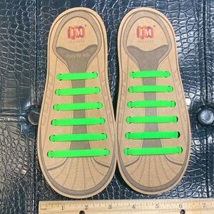 5 for $10:‎ Kids No Tie Silicone Shoe Laces Neon Green!